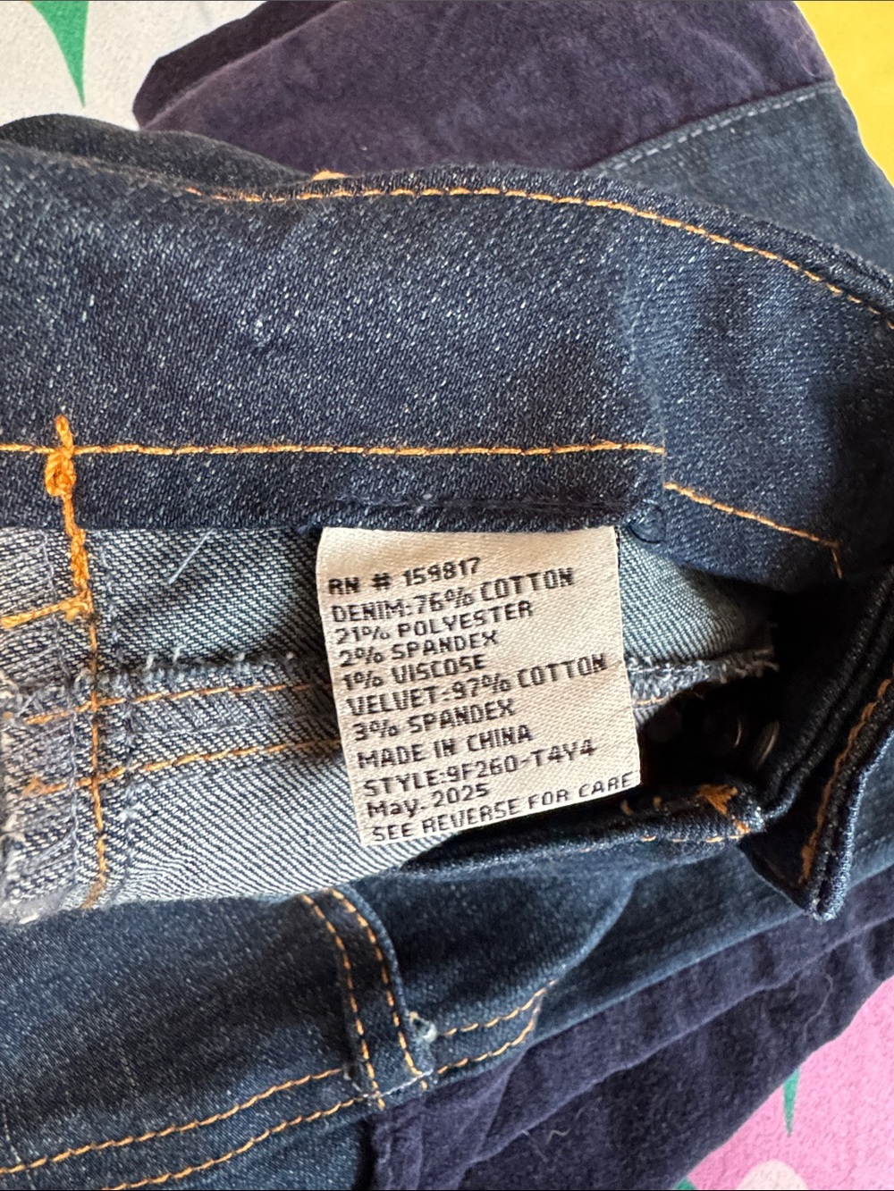 Altar'd State Women's Flared Jeans with Navy, Brown and Tan Panels - Picture 9 of 9